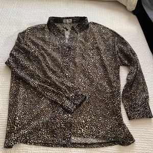 Molly Bracken, leopard print shirt